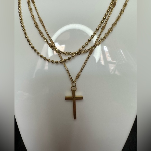 Layered Cross Necklace 18K Gold Plated - each sold separately - Picture 2 of 7